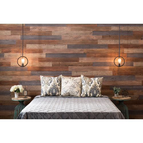 Nance Industries 4" x 36" Peel & Stick Barnwood Wall Paneling (3pack